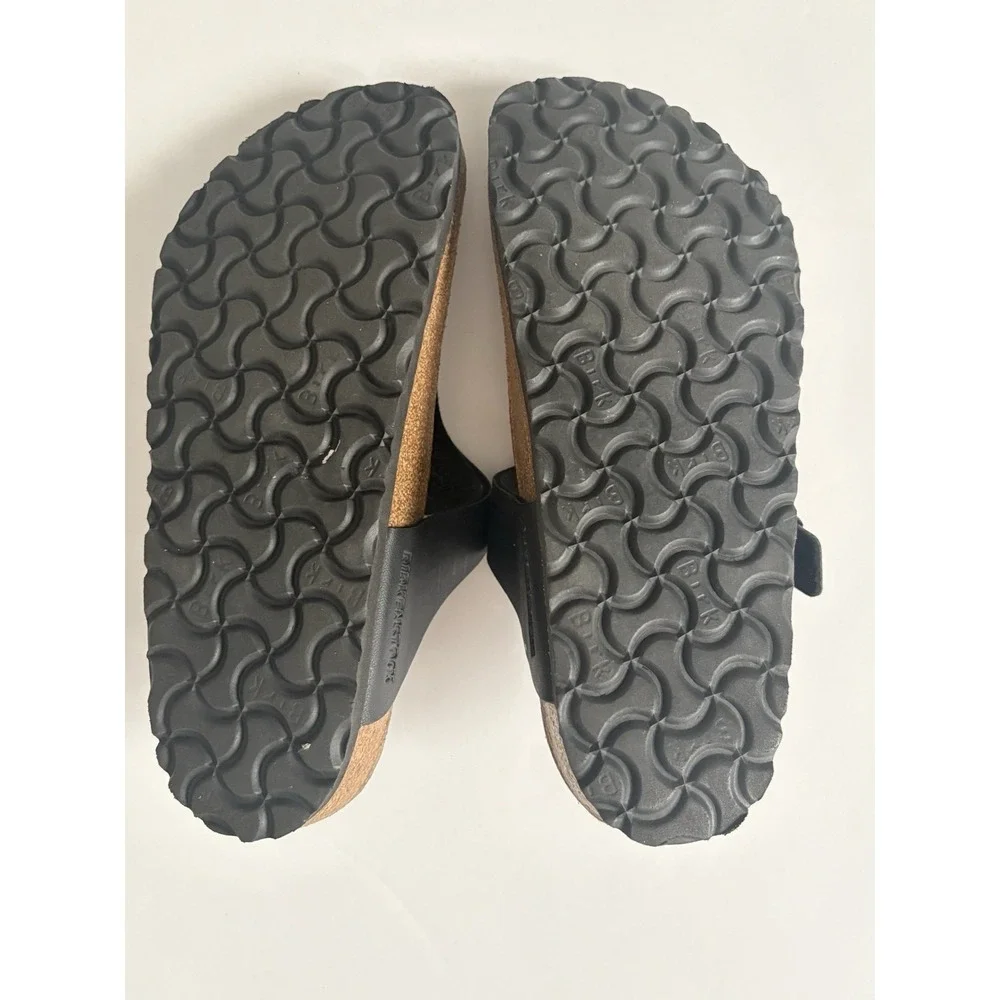 Birkenstock Gizeh Black Leather Thong Sandals Women's 36 (5-5.5)‎